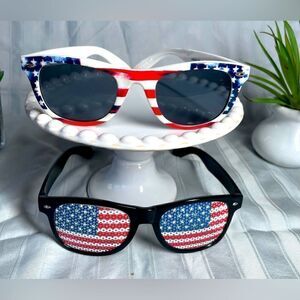 🔥❤️🔥 2 Pair Patriotic Sunglasses Bundle USA Novelty American Theme NWOT
